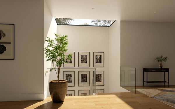 Framed rooflight above a staircase