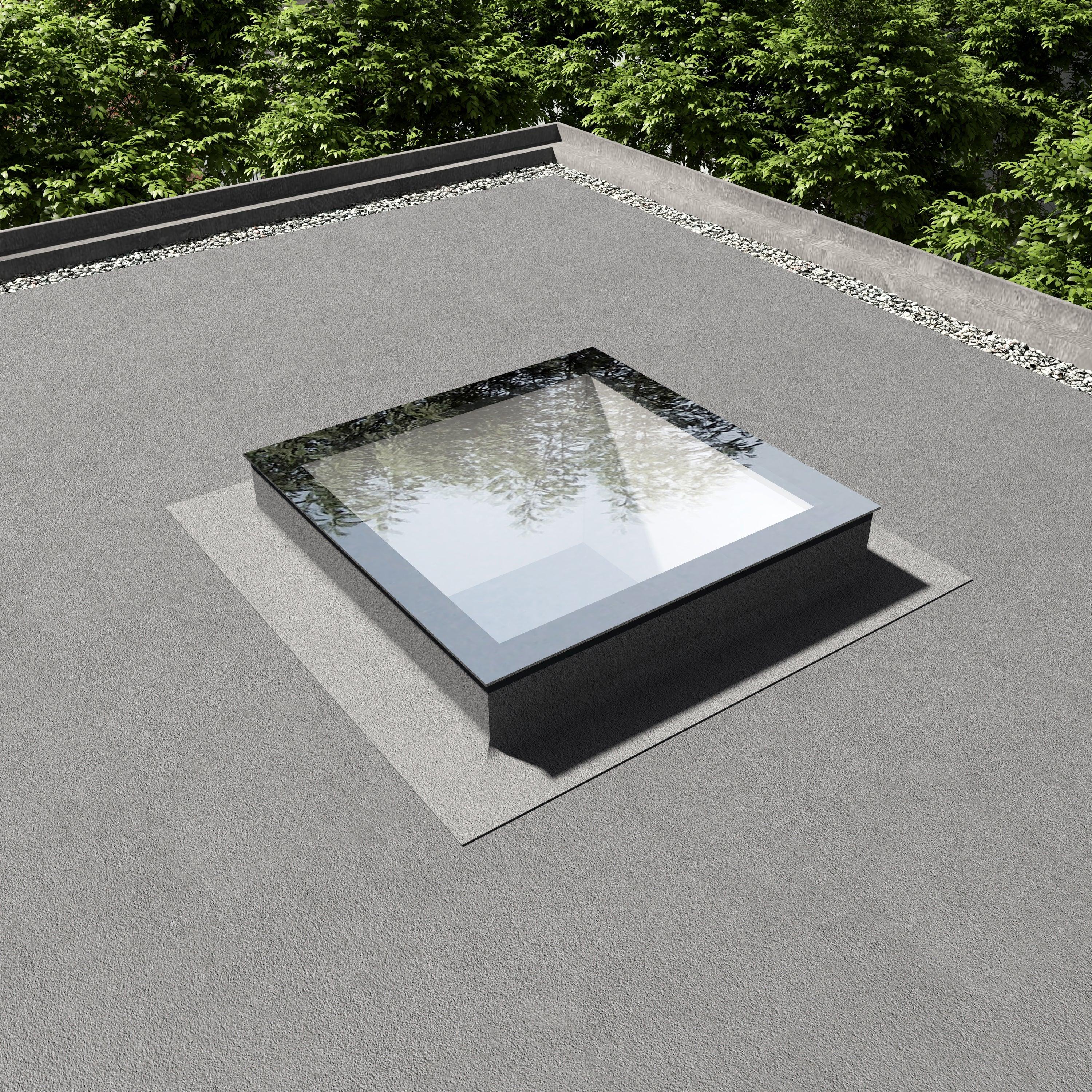 Frameless Fixed Flat Rooflight 1000×1000mm – Rooflights & Skylights UK